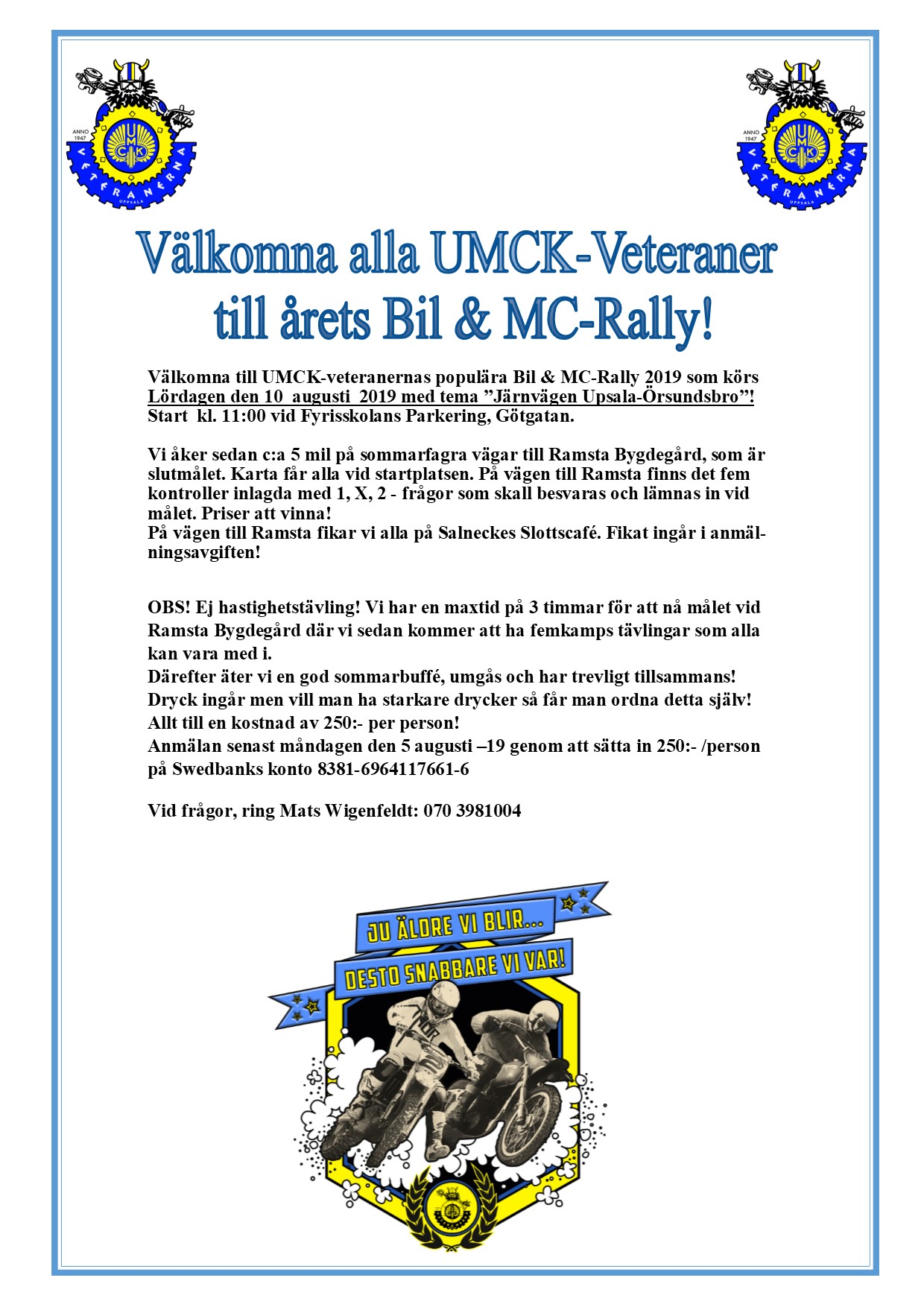 UMCK Inbjudan Bil MC Rally 19