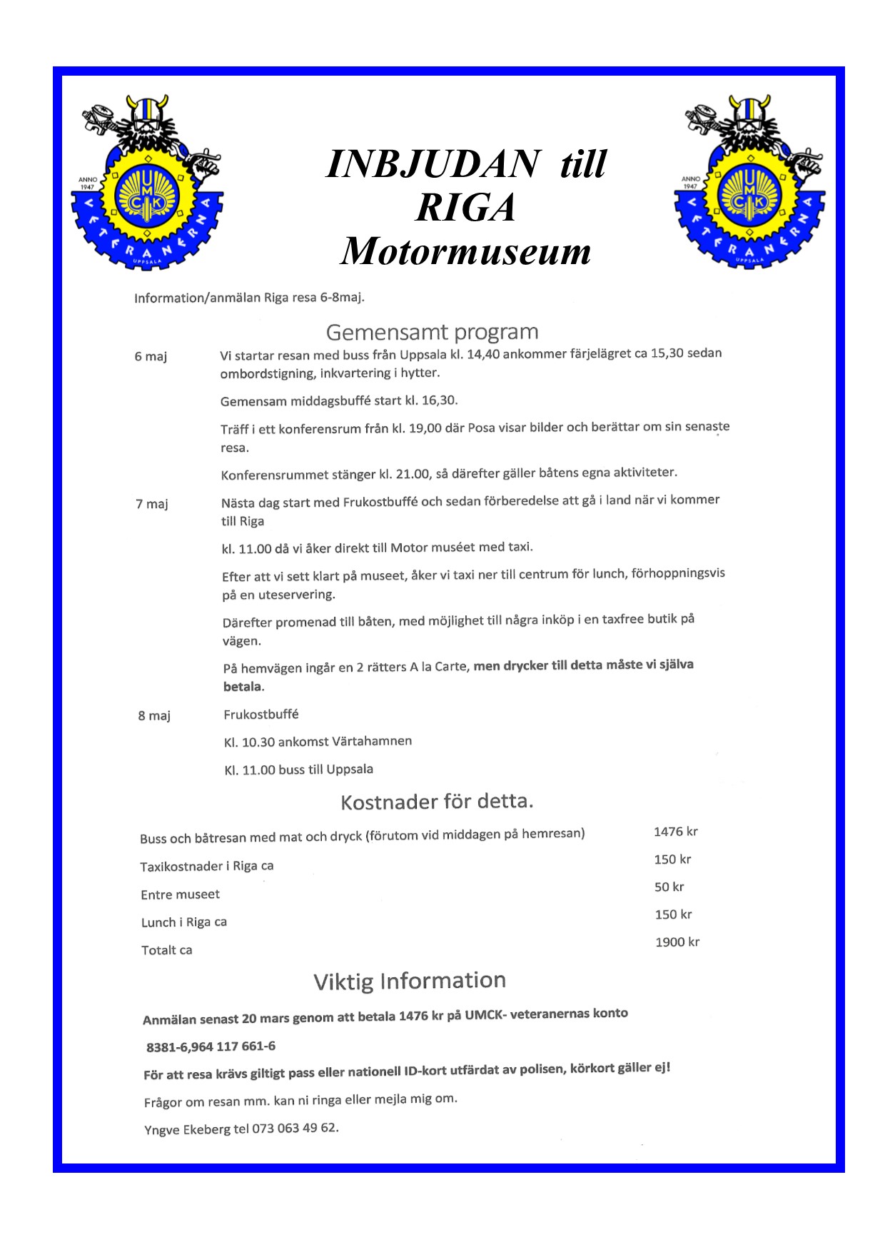 UMCK Inbjudan Riga 19