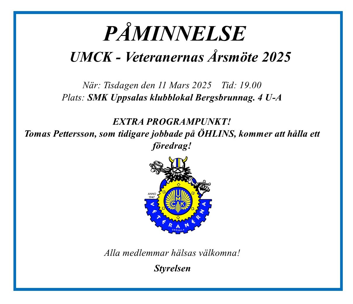 UMCK Inbjudan Påminnelse 25